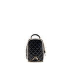 Chanel mini backpack/crossbody bag lambskin black/white LGHW (microchip)
