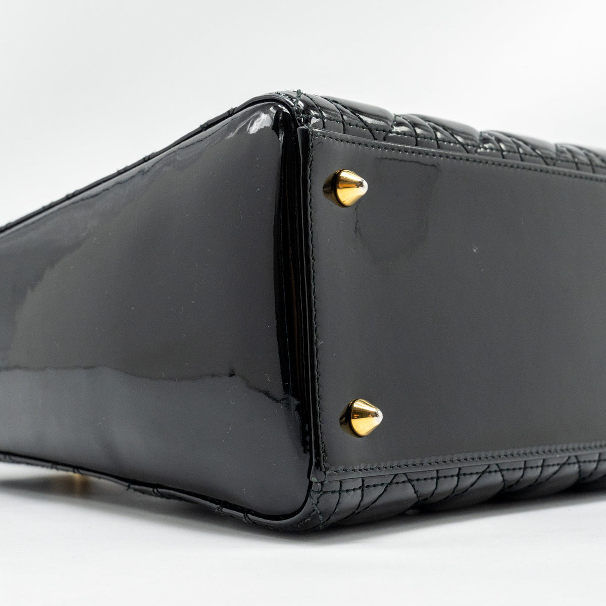 DIOR MEDIUM LADY DIOR PATENT BLACK GHW