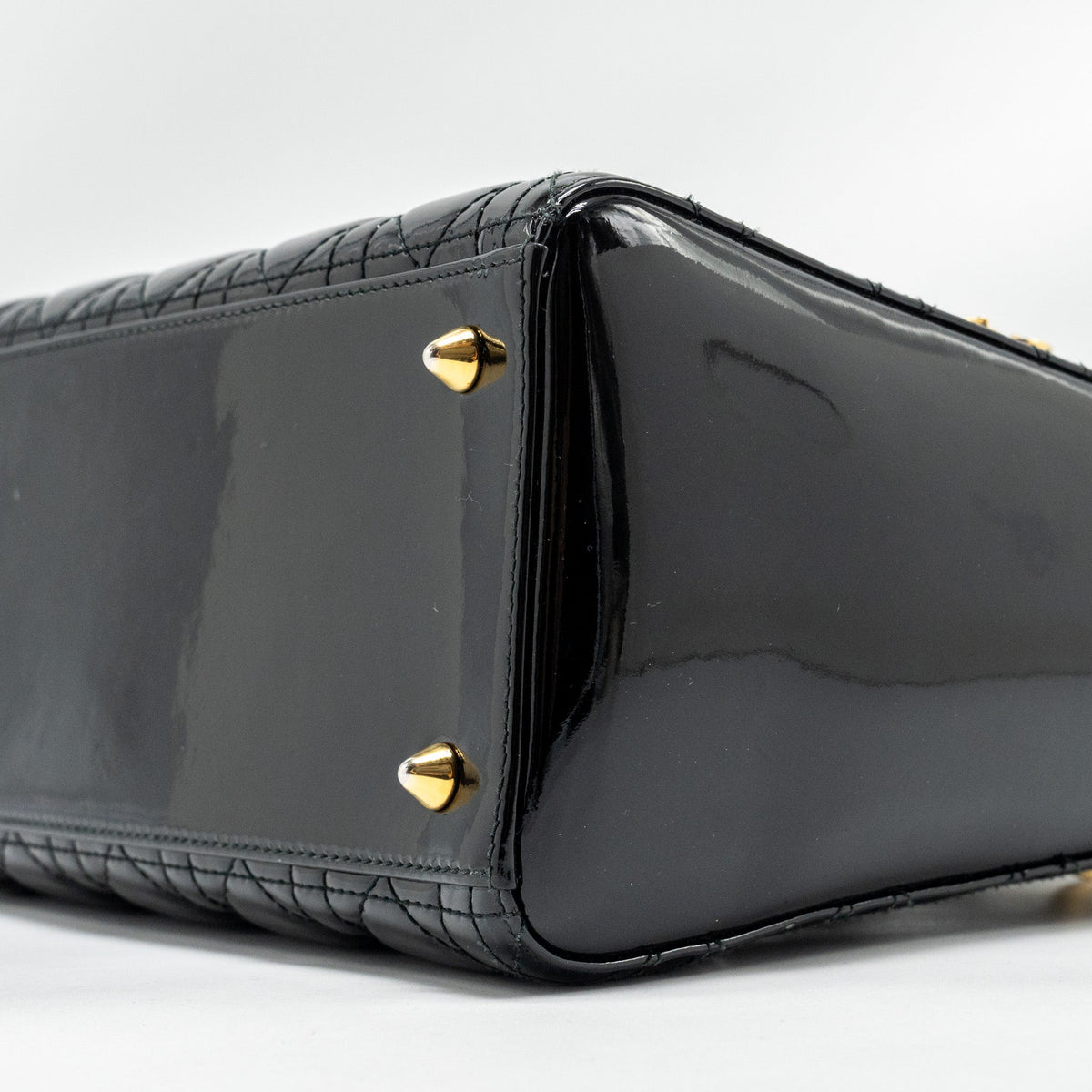 DIOR MEDIUM LADY DIOR PATENT BLACK GHW