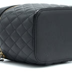 CHANEL TOP HANDLE VANITY CASE CAVIAR BLACK LGHW