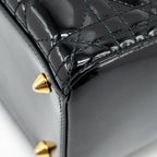 DIOR MEDIUM LADY DIOR PATENT BLACK GHW