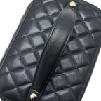 CHANEL TOP HANDLE VANITY CASE CAVIAR BLACK LGHW