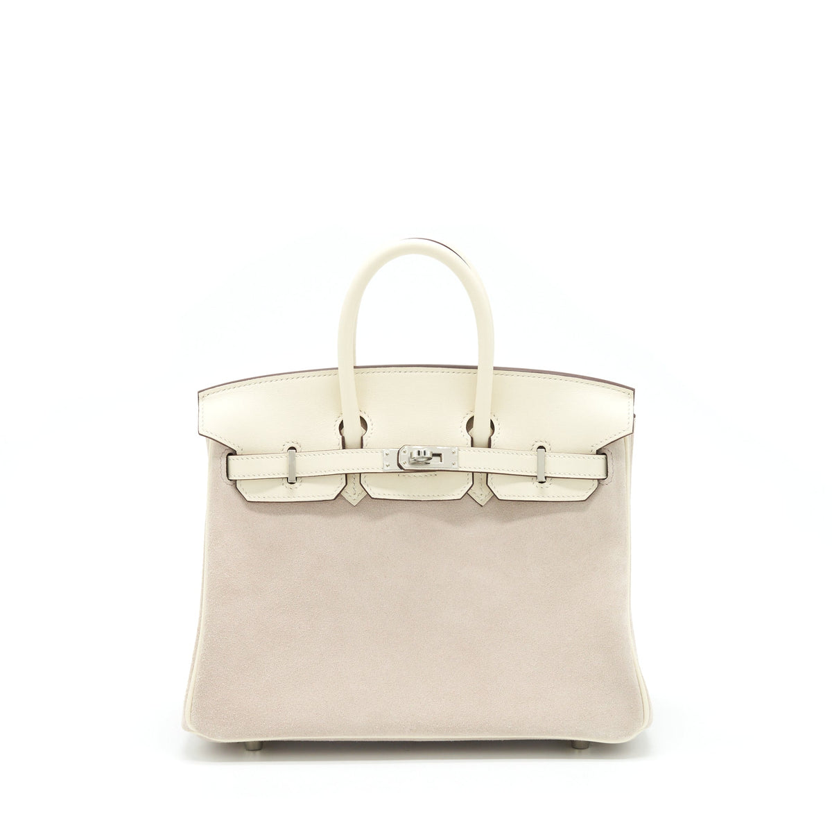 Hermes Birkin 25 Grizzly And Swift Nata/Glycine SHW