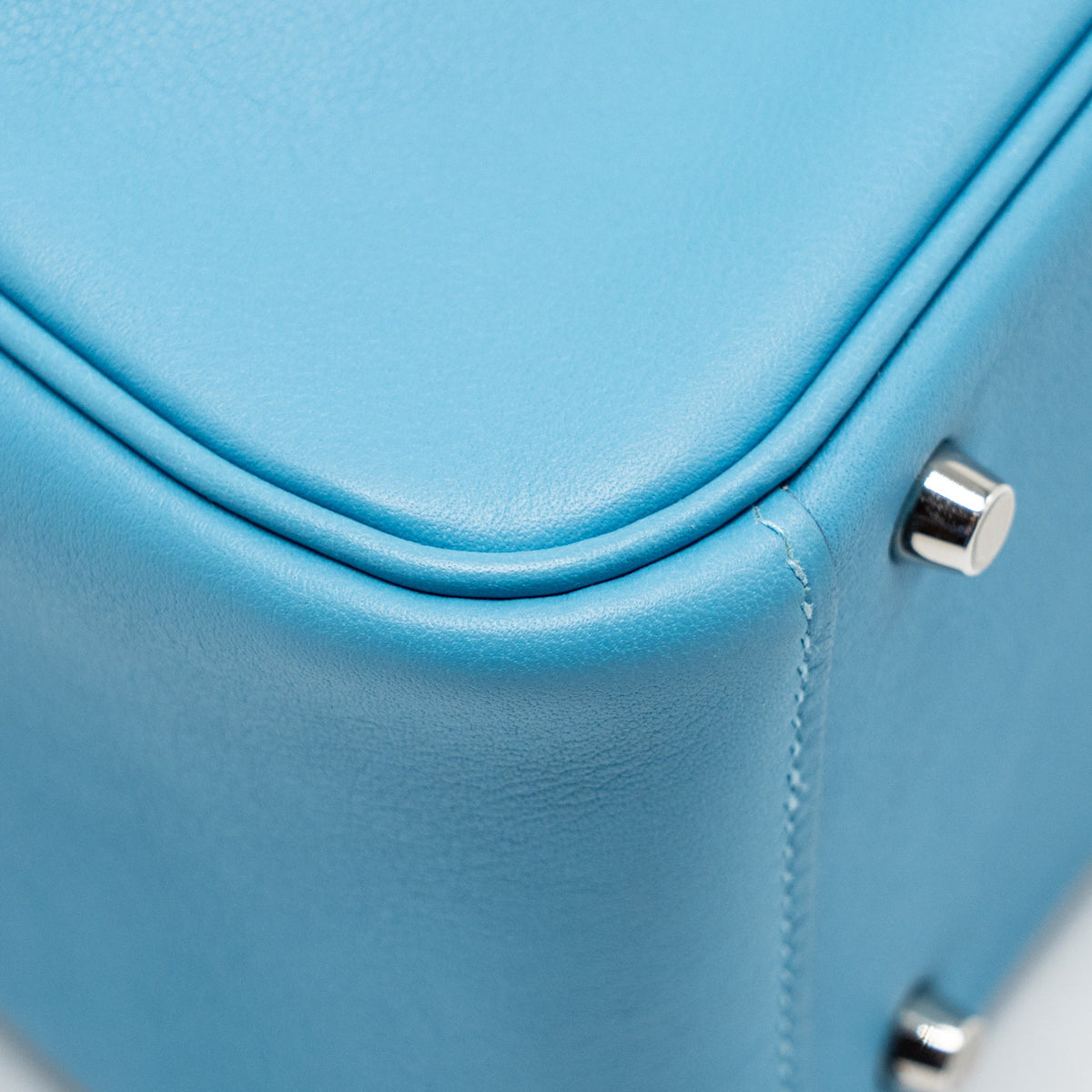 Hermes Mini Lindy Swift Blue de Nord SHW