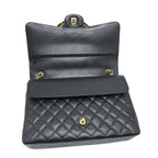 CHANEL MAXI CLASSIC DOUBLE FLAP CAVIAR BLACK GHW SERIAL 20