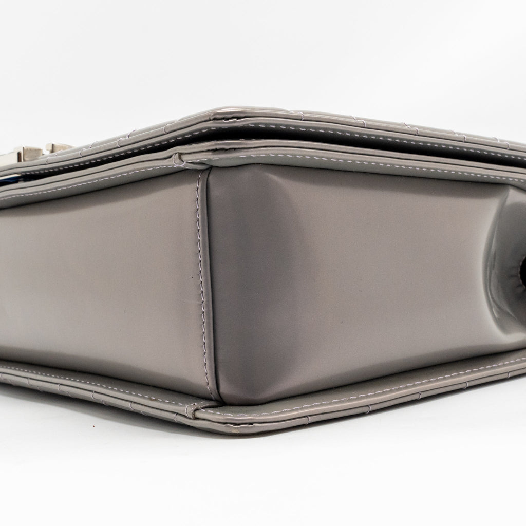Chanel Reverso Boy Flap Patent Iridescent Grey SHW