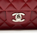 CHANEL MEDIUM CLASSIC DOUBLE FLAP BAG CAVIAR RED SHW