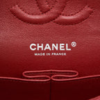 CHANEL MEDIUM CLASSIC DOUBLE FLAP BAG CAVIAR RED SHW