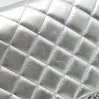 CHANEL MAXI CLASSIC DOUBLE FLAP BAG LAMBSKIN SLIVER SHW
