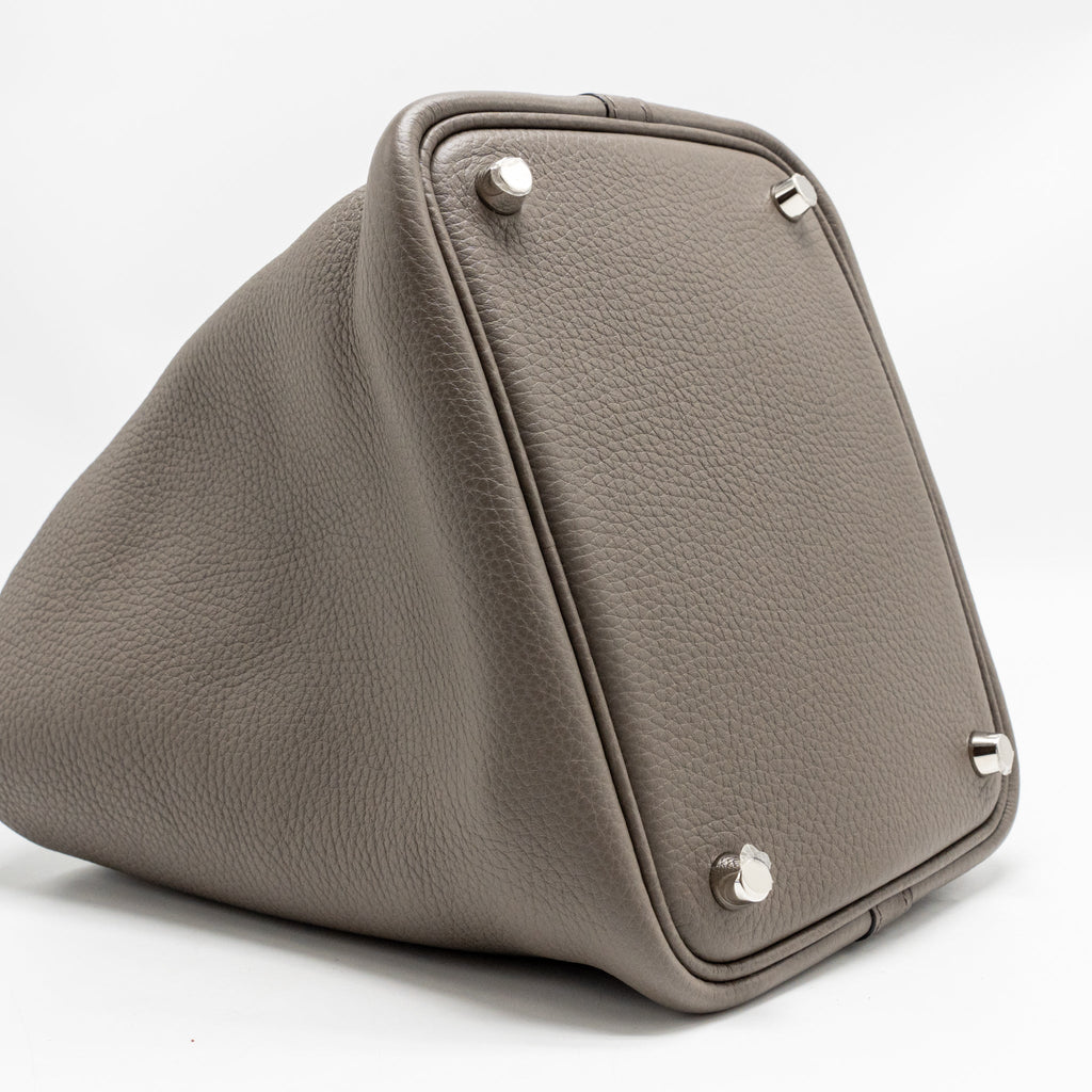 Hermes picotin 18 lock bag clemence gris etain SHW