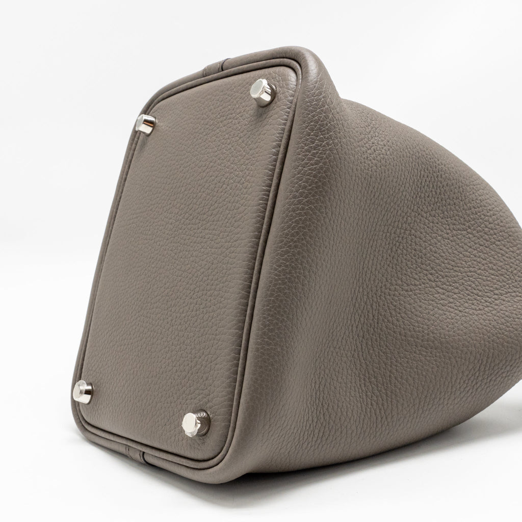 Hermes picotin 18 lock bag clemence gris etain SHW