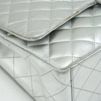 CHANEL MAXI CLASSIC DOUBLE FLAP BAG LAMBSKIN SLIVER SHW