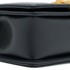 CHANEL SMALL BOY CAVIAR BLACK BRUSHED GHW (MICROCHIP)