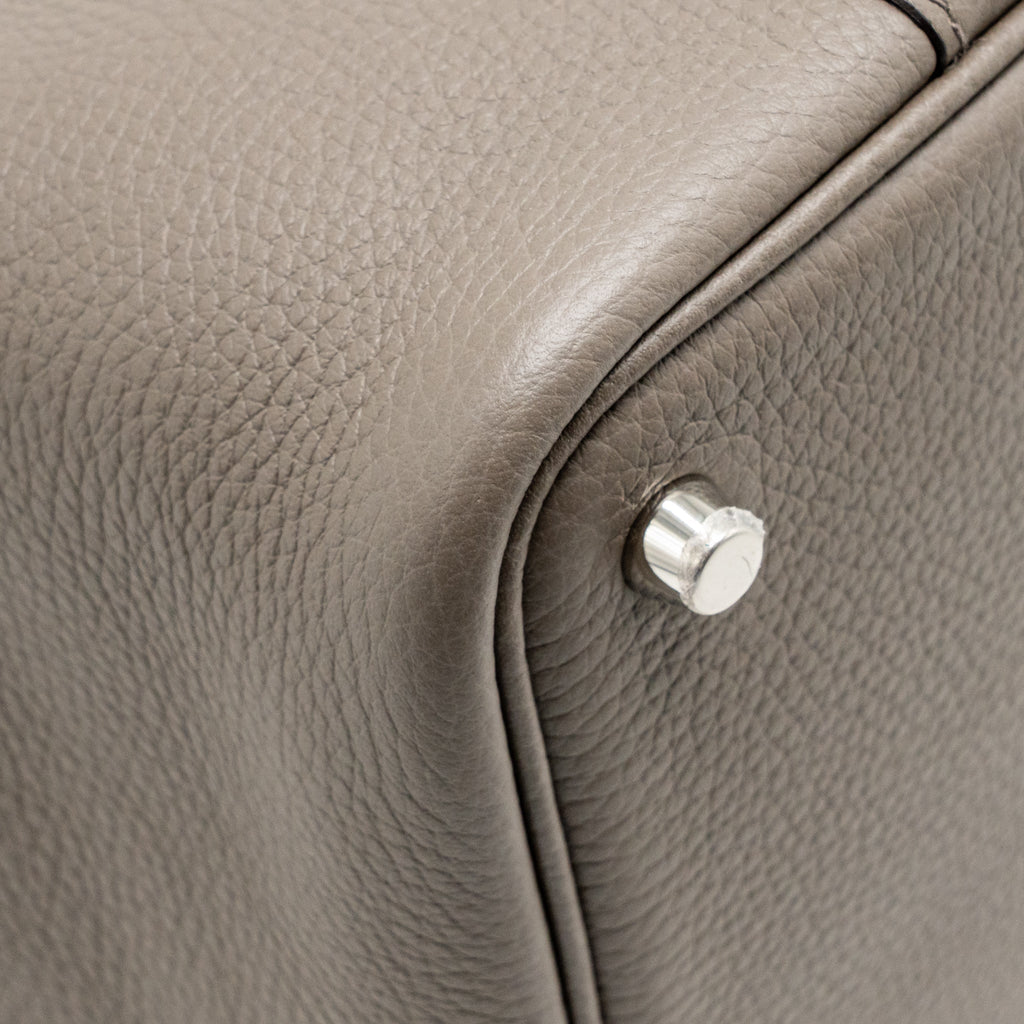 Hermes picotin 18 lock bag clemence gris etain SHW