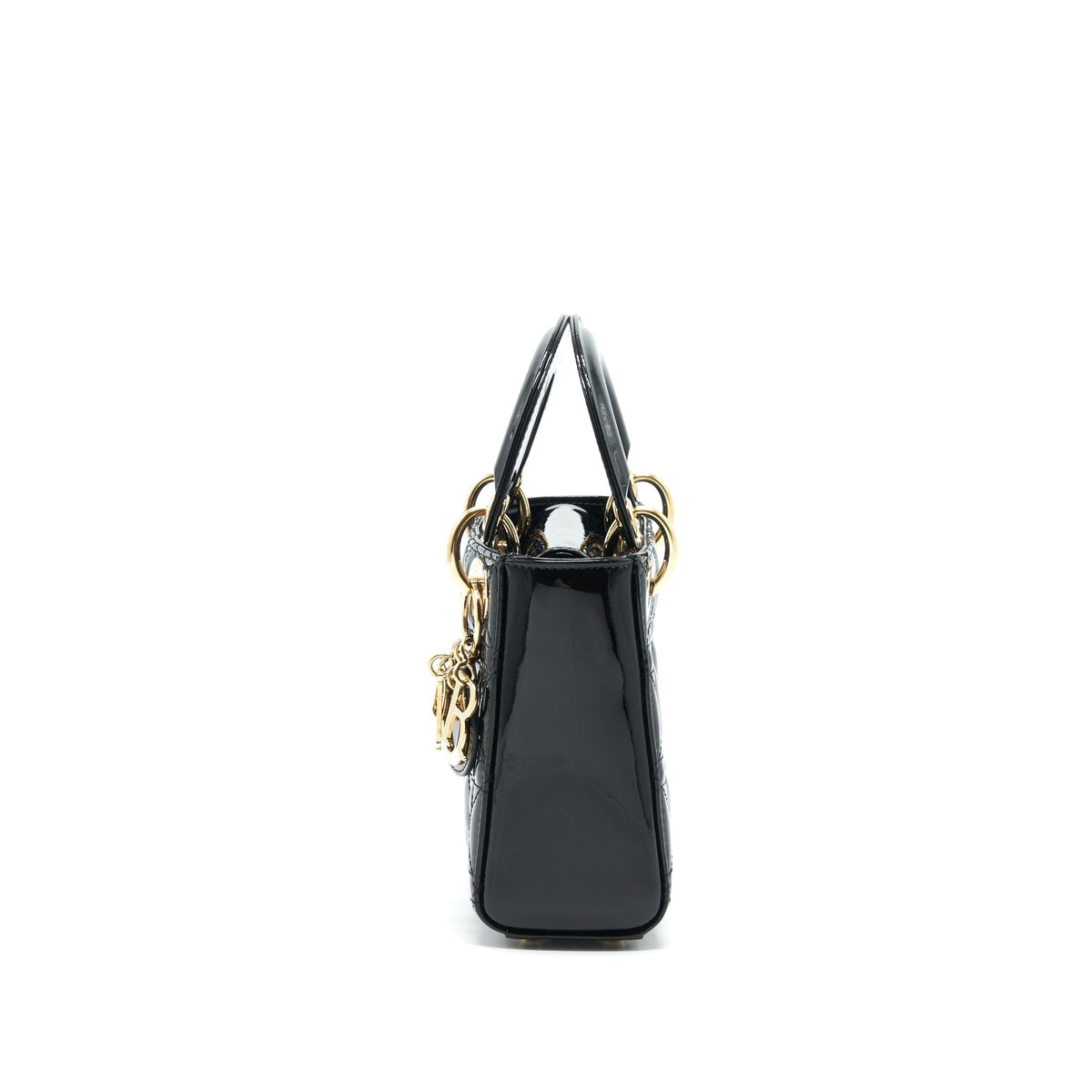DIOR MINI LADY DIOR PATENT LEATHER BLACK GHW