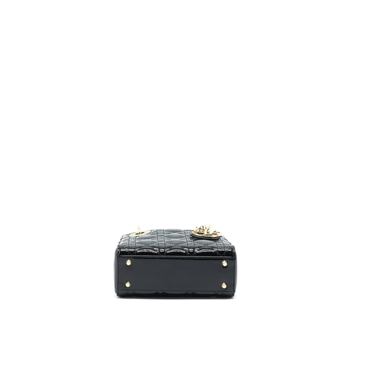 DIOR MINI LADY DIOR PATENT LEATHER BLACK GHW