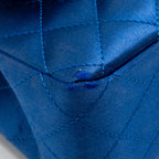 Chanel medium classic double flap bag satin blue GHW