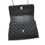 CHANEL MEDIUM COCO HANDLE 28CM CAVIAR BLACK LGHW
