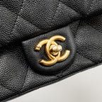 CHANEL COCO LOVE MINI FLAP BAG ADJUSTABLE CHAIN CAVIAR BLACK GHW (MICROCHIP)