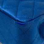 Chanel medium classic double flap bag satin blue GHW