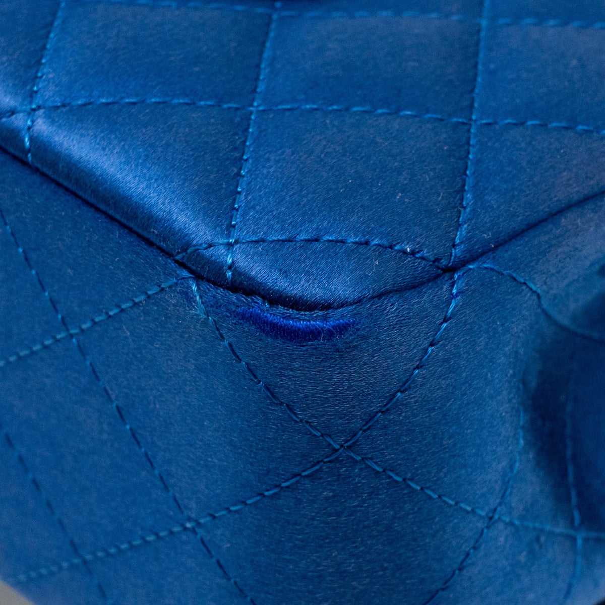 Chanel medium classic double flap bag satin blue GHW