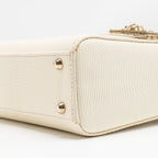 DIOR MINI LADY DIOR LIZARD WITH CRYSTAL WHITE LGHW