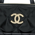 CHANEL 22A QUILTED BACKPACK SHINY CALFSKIN BLACK LGHW (MICROCHIP)