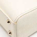 DIOR MINI LADY DIOR LIZARD WITH CRYSTAL WHITE LGHW