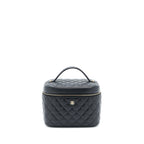 CHANEL TOP HANDLE VANITY CASE CAVIAR BLACK LGHW
