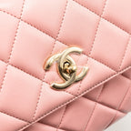 CHANEL TOP HANDLE TRENDY CC FLAP BAG LAMBSKIN PINK LGHW