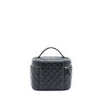 CHANEL TOP HANDLE VANITY CASE CAVIAR BLACK LGHW