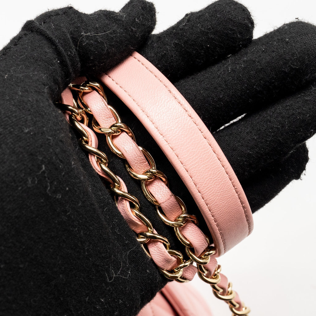 CHANEL TOP HANDLE TRENDY CC FLAP BAG LAMBSKIN PINK LGHW