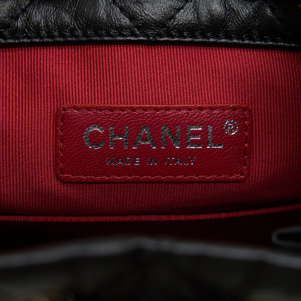 CHANEL SMALL GABRIELLE BACKPACK CALFSKIN BLACK MULTICOLOUR HARDWARE