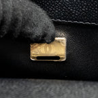 CHANEL COCO LOVE MINI FLAP BAG ADJUSTABLE CHAIN CAVIAR BLACK GHW (MICROCHIP)