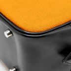 Hermes plume 28 fabric / leather orange / black SHW