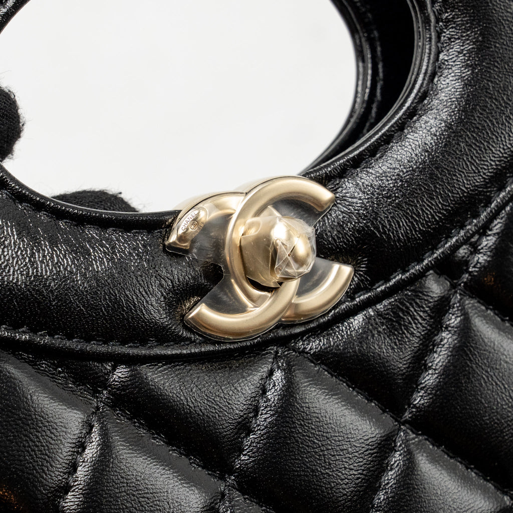 CHANEL MINI 31 BAG SHINY CALFSKIN BLACK LGHW (MICROCHIP)