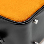 Hermes plume 28 fabric / leather orange / black SHW