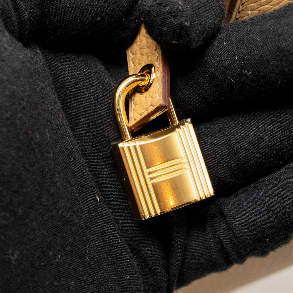 Hermes Picotin 18 lock bag clemence biscuit GHW