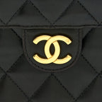 CHANEL VINTAGE FLAP BAG LAMBSKIN BLACK GHW