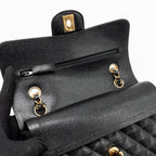CHANEL SMALL CLASSIC DOUBLE FLAP BAG CAVIAR BLACK GHW (MICROCHIP)
