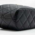 CHANEL 25C DETAIL LOGO QUILTED HOBO BAG CAVIAR BLACK GHW (MICROCHIP)