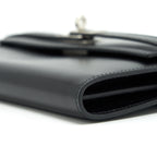 Hermes Kelly Classic Long Wallet Box Black SHW