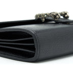 GUCCI MINI DIONYSUS WALLET ON CHAIN GRAINED CALFSKIN BLACK SHW