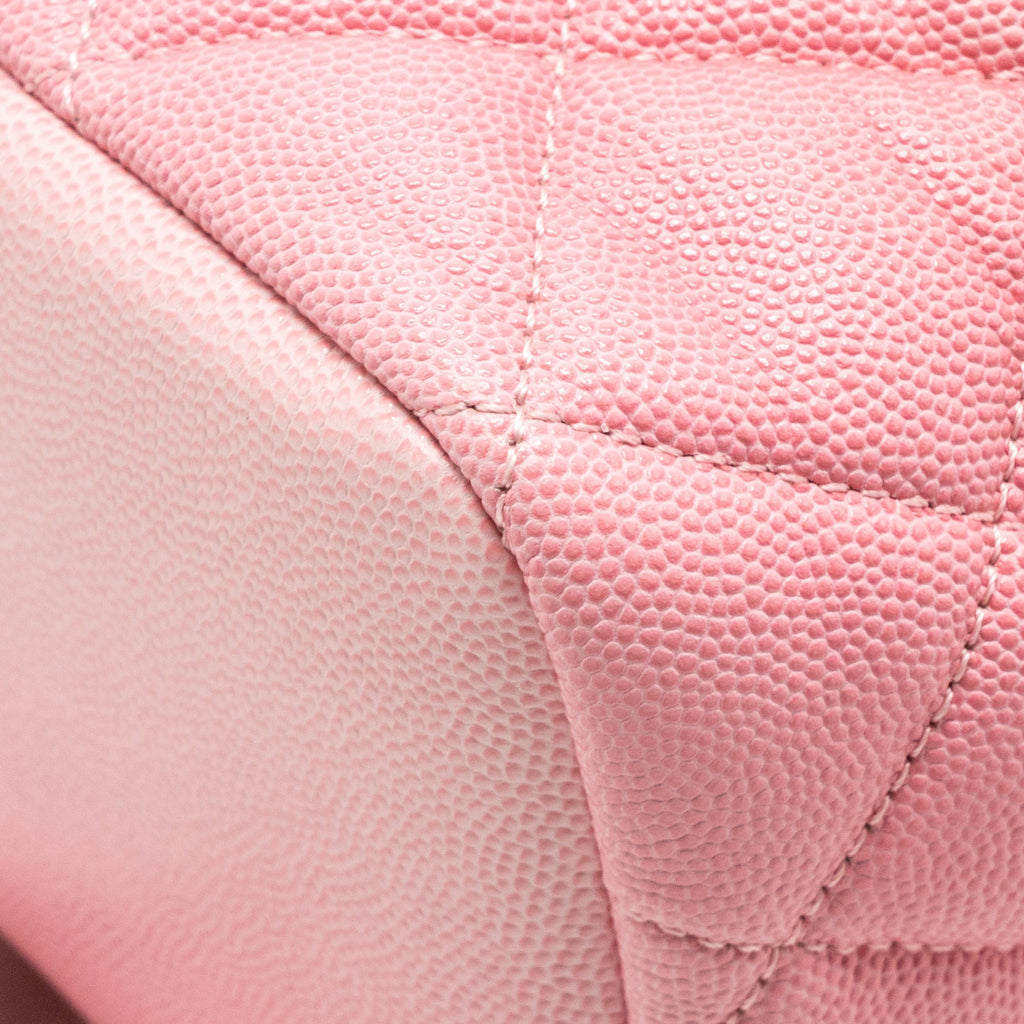 Chanel CC Flap Drawstring Backpack Caviar Gradient Pink SHW (Microchip)