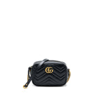 GUCCI GG MINI MARMONT MATELASSÉ BAG BLACK GHW