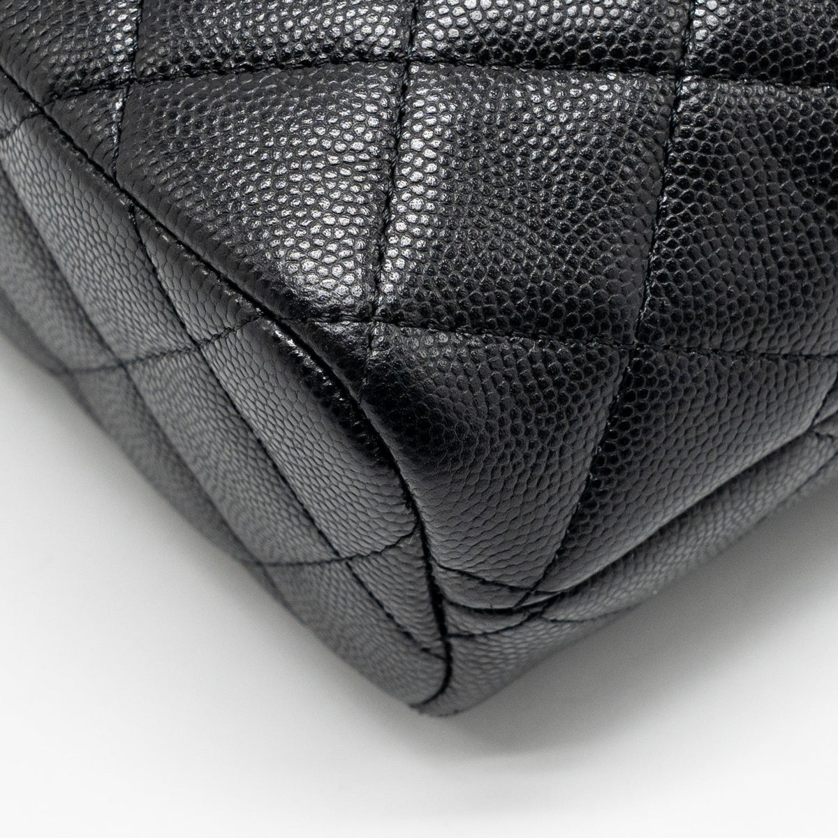 CHANEL 25C DETAIL LOGO QUILTED HOBO BAG CAVIAR BLACK GHW (MICROCHIP)