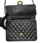CHANEL VINTAGE FLAP BAG LAMBSKIN BLACK GHW