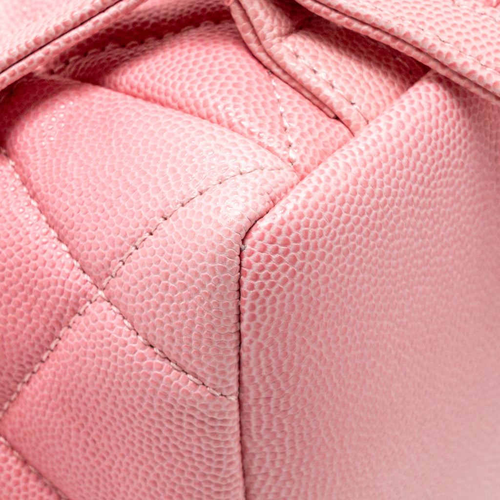 Chanel CC Flap Drawstring Backpack Caviar Gradient Pink SHW (Microchip)
