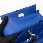 Hermes Kelly Pochette Swift Blue Electric SHW