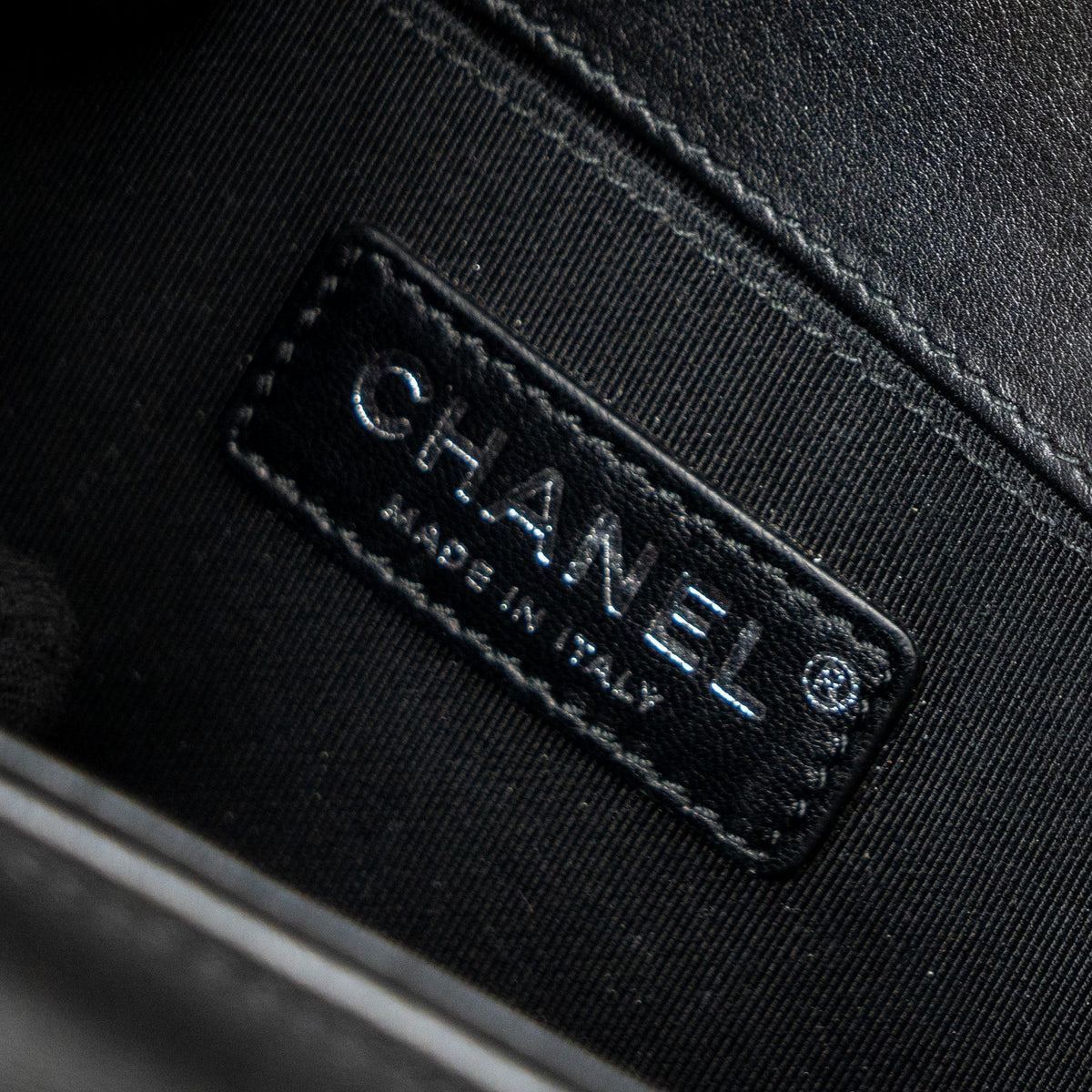 CHANEL SMALL BOY BAG CALFSKIN BLACK RUTHENIUM SILVER HARDWARE